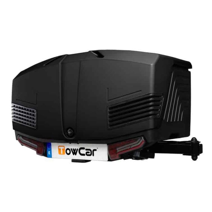 TowBox-Camper-V3-Urban-Black-400-Liter-bagageboks-Komplet-Med-Kort-Udtræk 